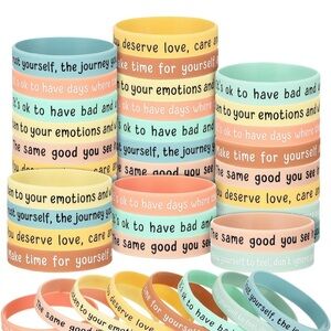 (1 ct) Colorful Motivational Silicone Bracelets